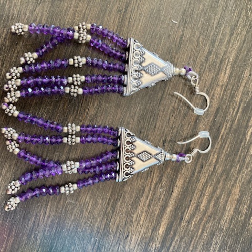 Amethyst & Sterling Chandelier Earrings
